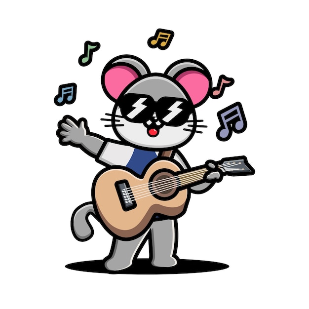 Leuke muis die gitaar speelt