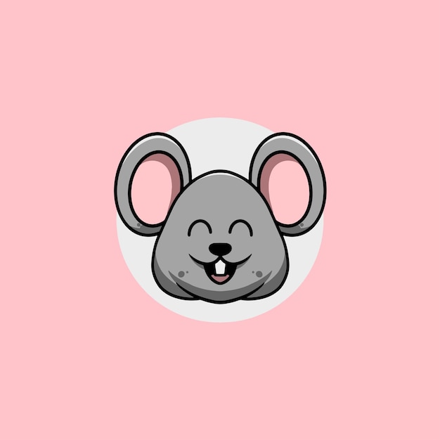 Vector leuke muis lachend gezicht cartoon afbeelding