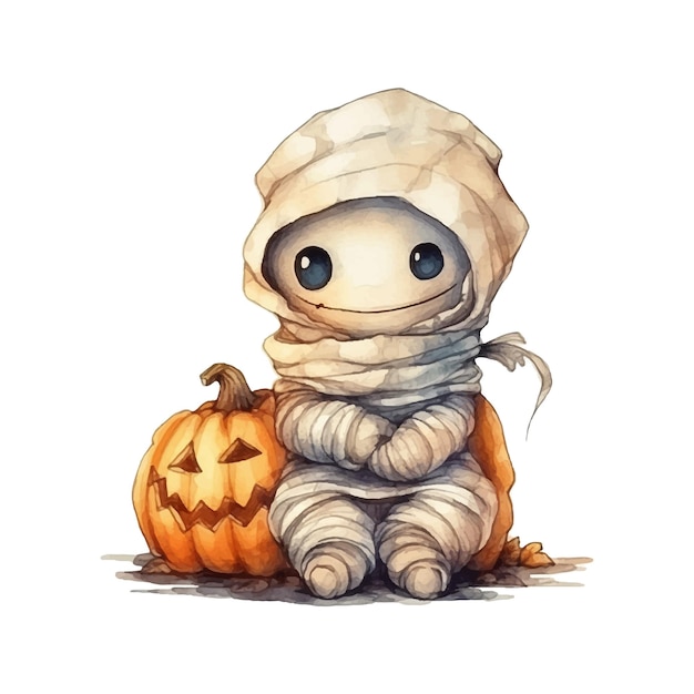 Leuke mummie halloween vector cartoon