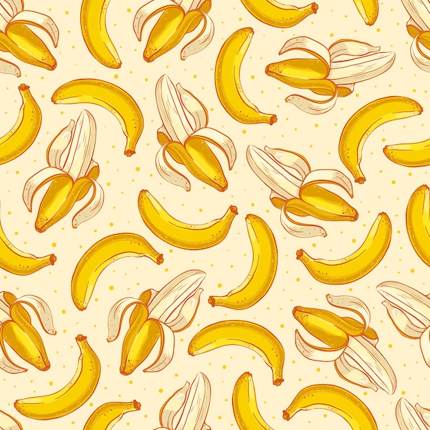 Leuke naadloze achtergrond met gele bananen