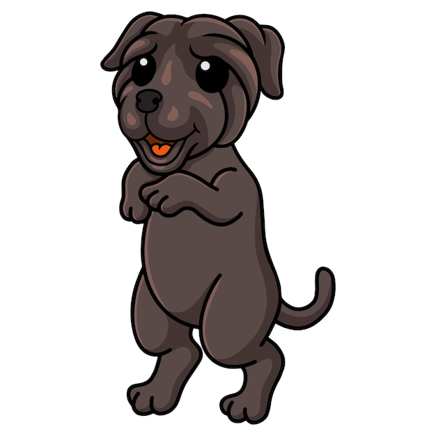 Leuke Napolitaanse mastiff hond cartoon staand