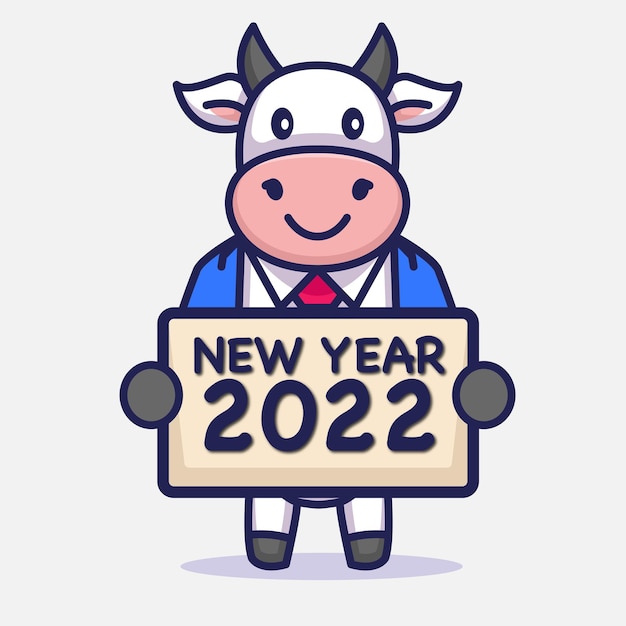 Leuke nieuwjaar 2022 mascotte ontwerp illustratie