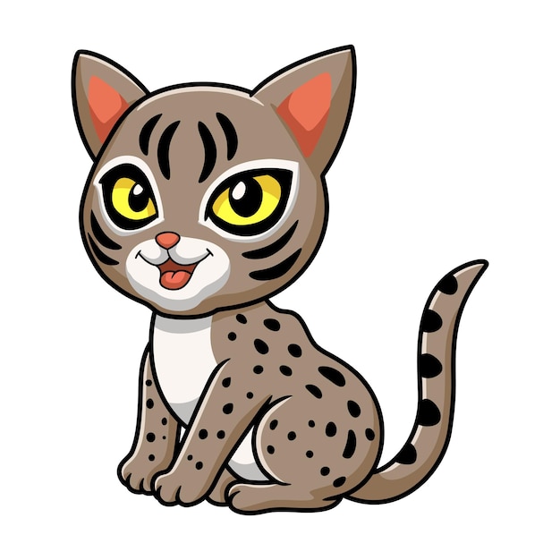 Leuke ocicat kat cartoon zitten