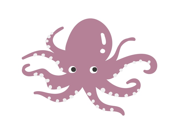 Leuke octopus Eenvoudig en plat ontwerp