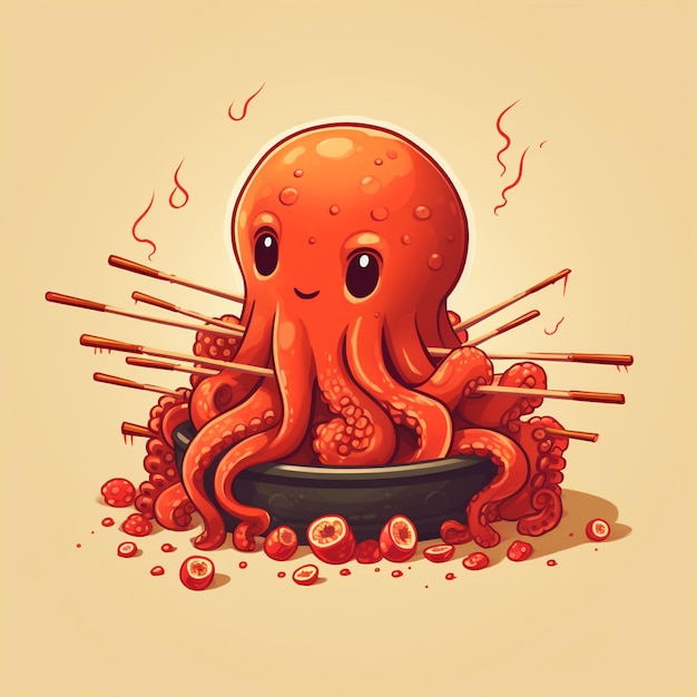 Leuke octopus illustratie