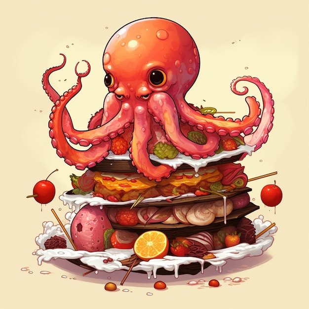 Vector leuke octopus illustratie