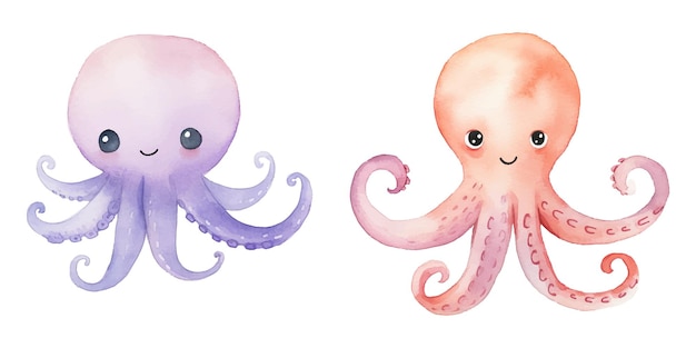 Leuke octopus waterverf illustratie