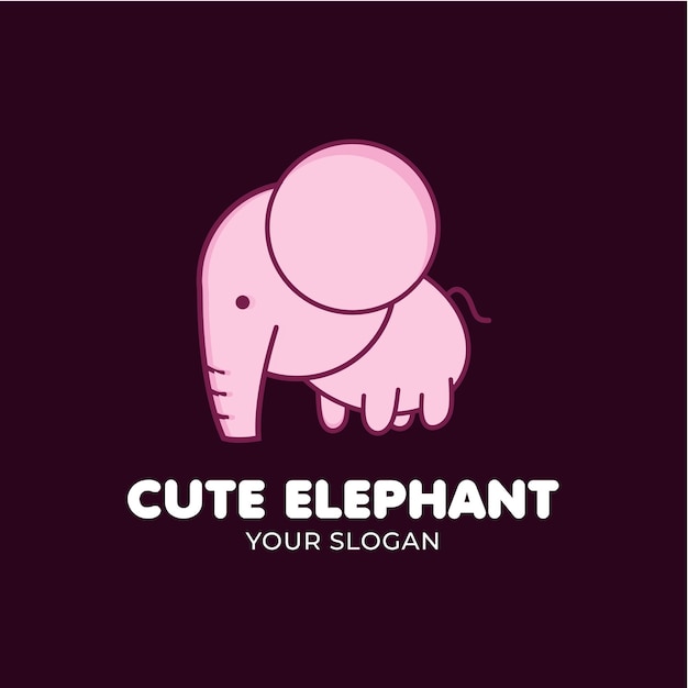 Leuke olifant logo sjabloon