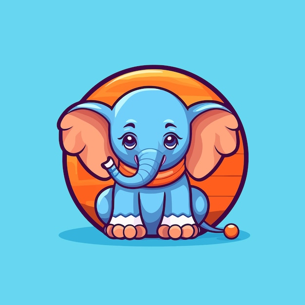 Leuke olifant spelen bal vectorillustratie