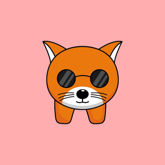 Leuke oranje kat karakter premium vectorillustratie