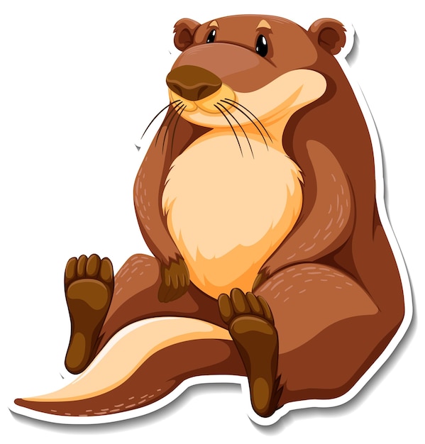 Leuke otter wilde dieren cartoon sticker