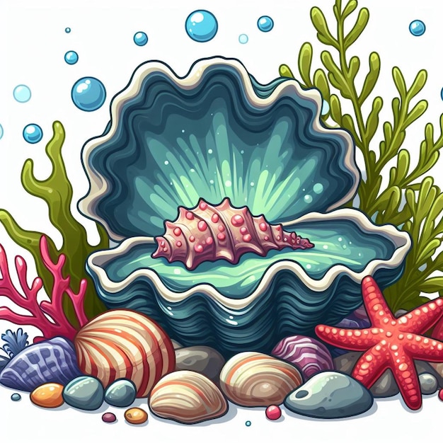 Vector leuke oyster vector cartoon illustratie