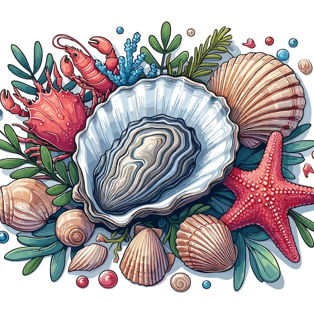 Leuke Oyster Vector cartoon illustratie