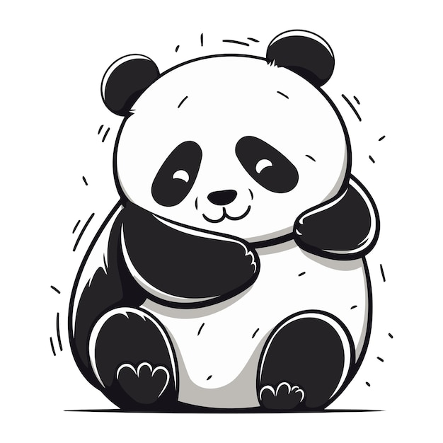 Leuke panda beer cartoon vector illustratie geïsoleerd op witte achtergrond