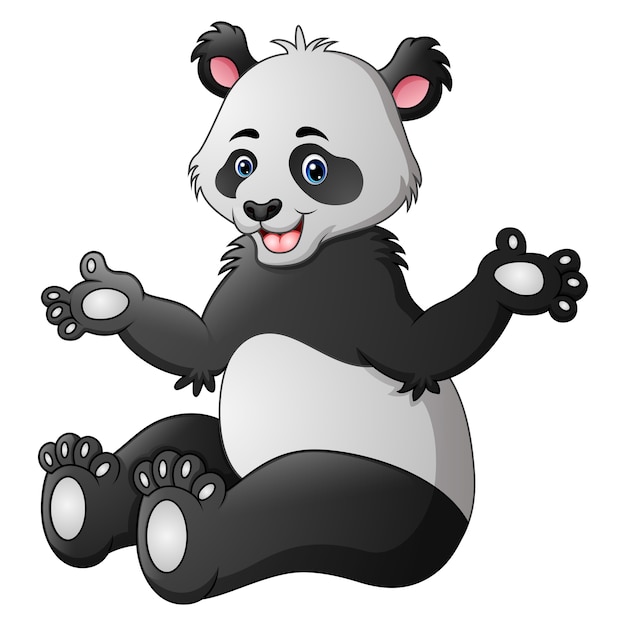 Vector leuke panda cartoon