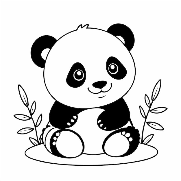 Leuke Panda kleurplaat voor peuters