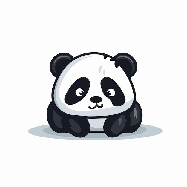 Leuke panda zit op de grond Vector illustratie in cartoon stijl