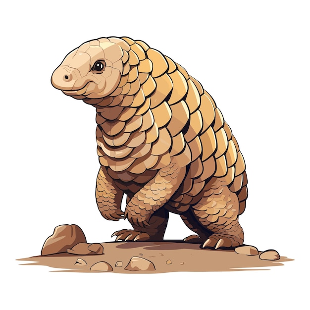 Leuke pangolin cartoon vector art illustratie ontwerp