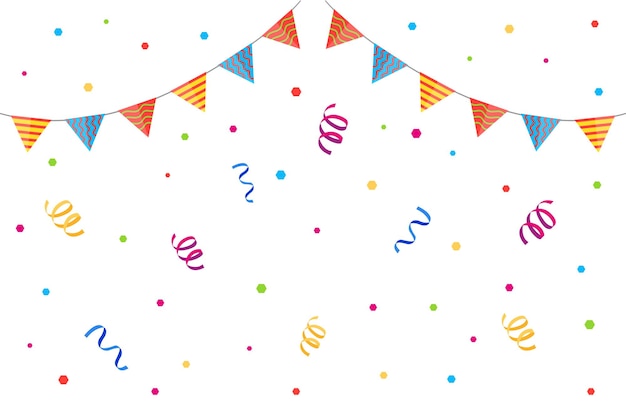 Vector leuke party popper confetti set illustratie set. confetti geïsoleerd, explosie, voetzoeker, celebrat