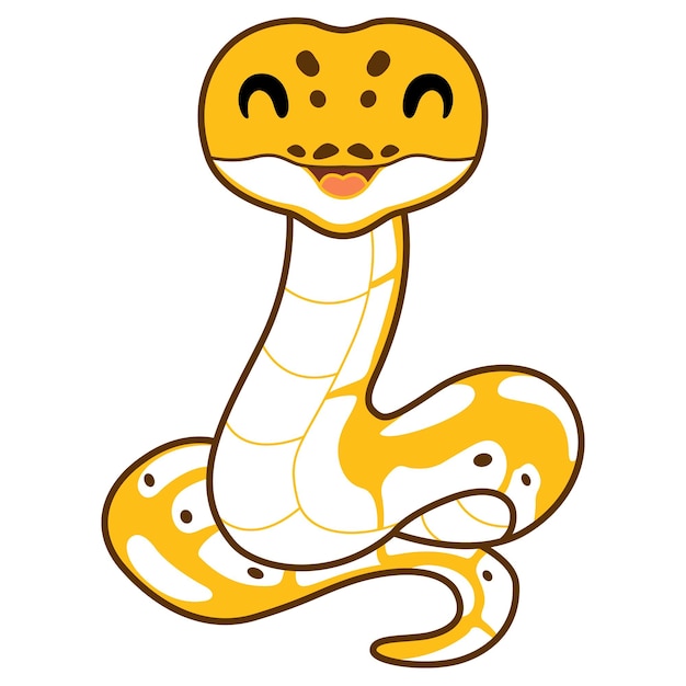 Leuke pastel ivoor bal python cartoon