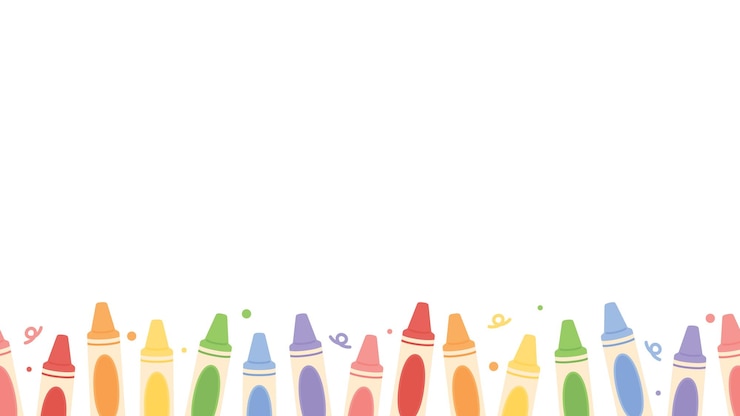 Leuke pastelkleurige kleurpotloden naadloze bodemrand achtergrond Platte vectorillustratie