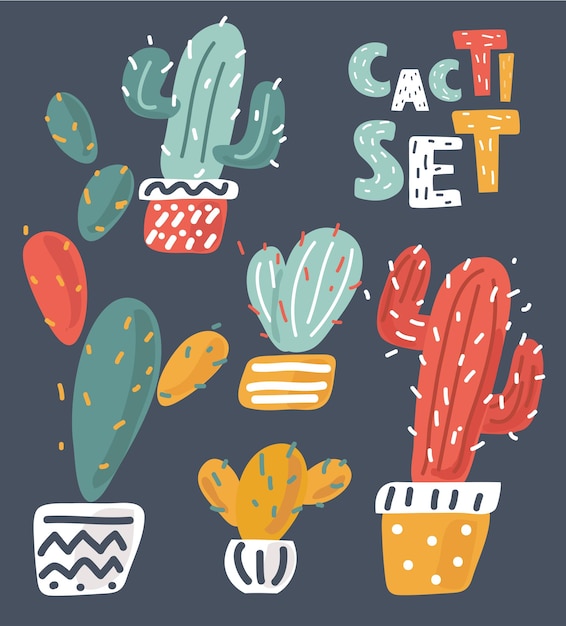 Leuke patch cactus set