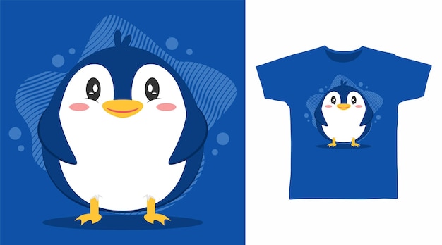 Leuke pinguïn cartoon t-shirt kunstontwerpen