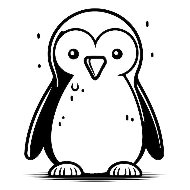 Leuke pinguïn geïsoleerd op witte achtergrond Vector cartoon illustratie