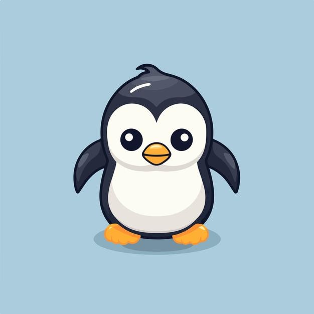 Leuke pinguïn met platte stijl Winter symbool Antarctische vogel dier illustratie