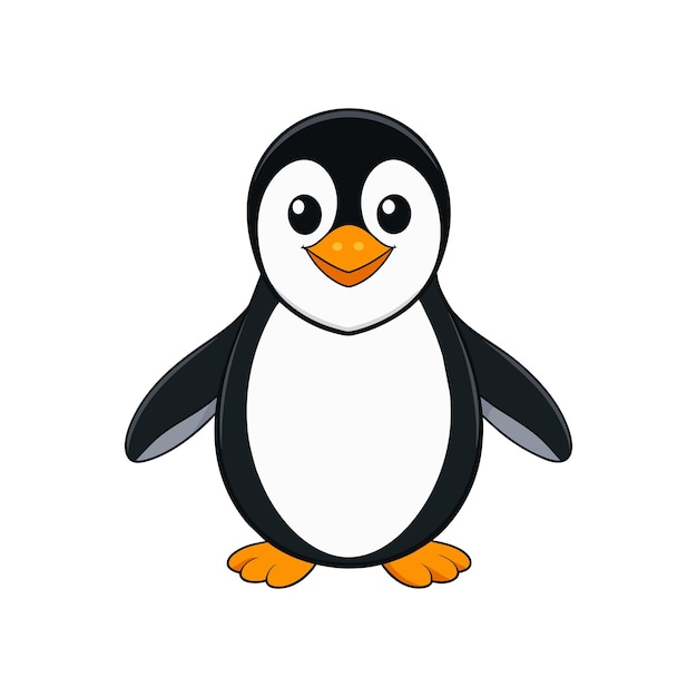 Leuke pinguïn staande vector icoon illustratie