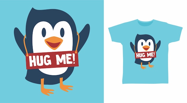 Leuke pinguïn voor t-shirtontwerp