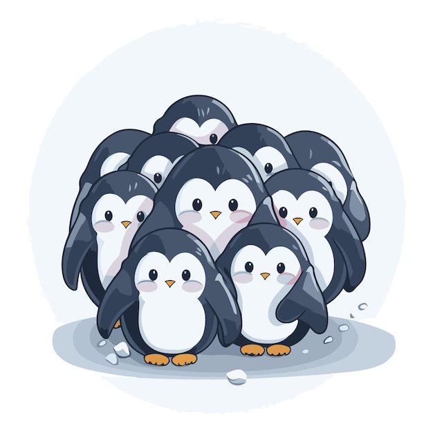 Leuke pinguïns op een witte achtergrond Cartoon vector illustratie