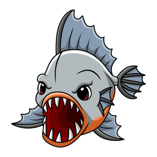 Leuke piranha cartoon zwemmen