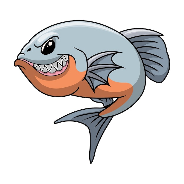 Leuke piranha cartoon zwemmen