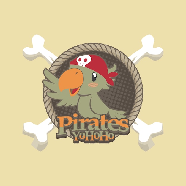 Leuke piraten cartoon vector achtergrond