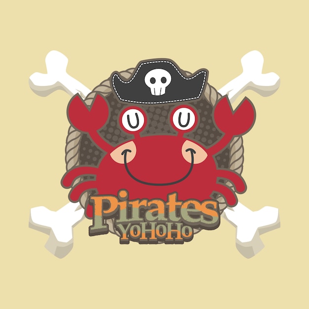 Leuke piraten cartoon vector achtergrond