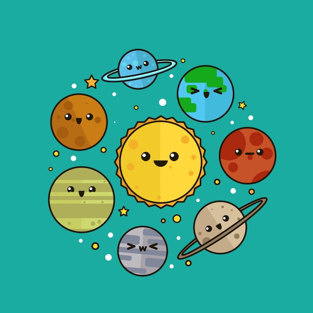 Leuke planeten illustratie