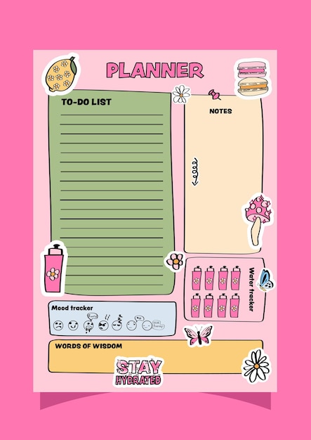 Leuke platte stijl scrapbooking pagina