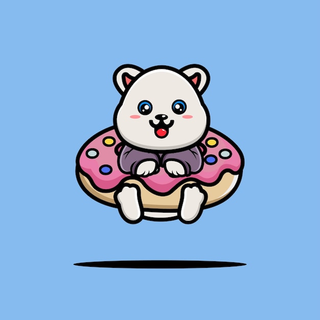 Leuke polaire knuffel grote donut cartoon