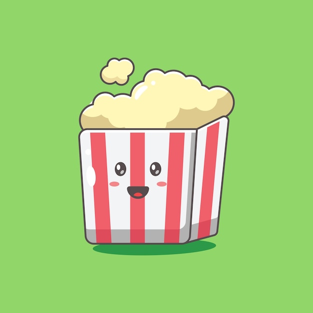 Leuke popcorn cartoon stijl icoon illustratie