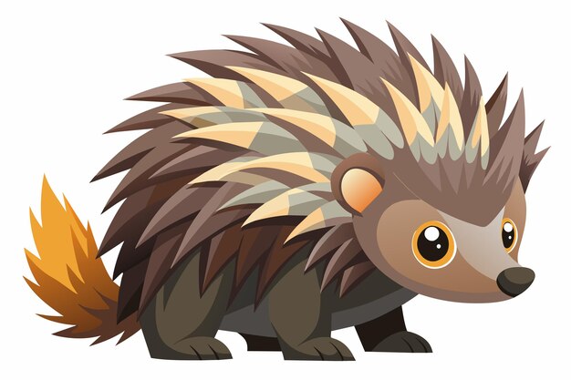 Vector leuke porcupine spiky gradiënt illustratie op witte achtergrond