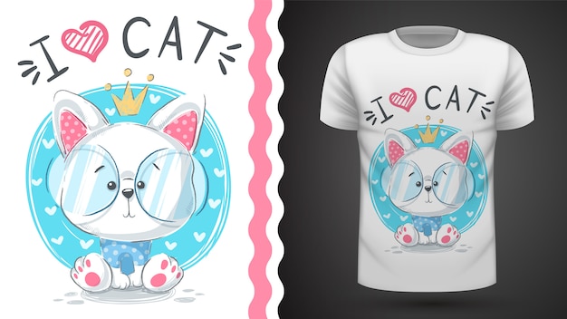 Vector leuke prinsen kat t-shirt