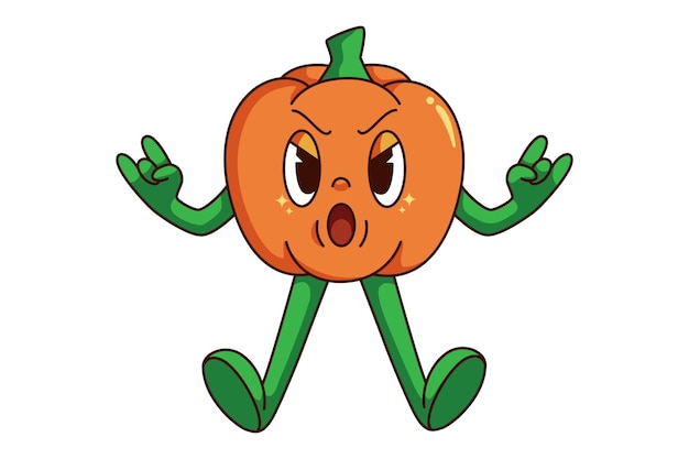 Vector leuke pumpkin cartoon character design