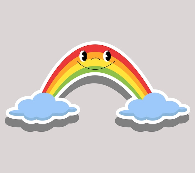 Leuke regenboog sticker icoon