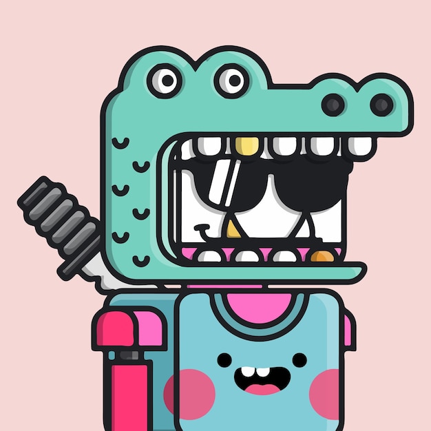 Vector leuke robot cartoon vectorillustratie