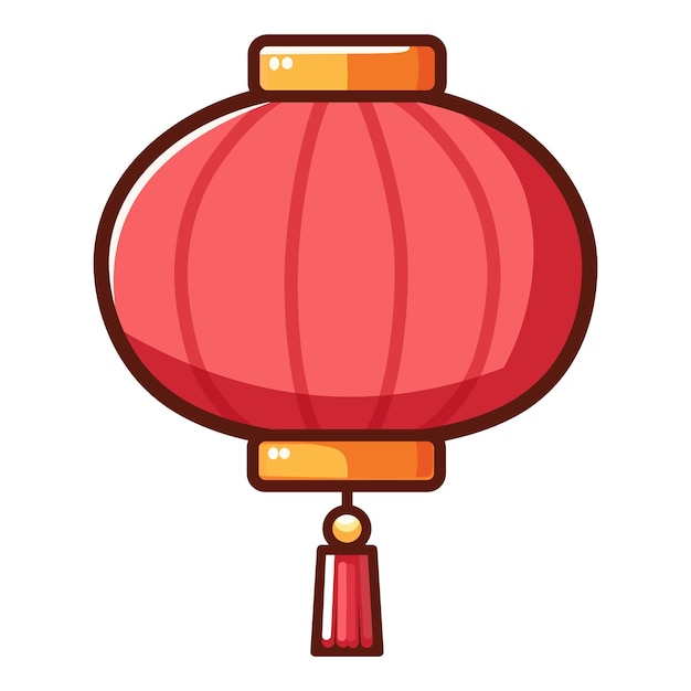 Leuke rode Chinese lantaarn platte stijl vector illustratie geïsoleerde clip art Decoratie voor Chinese Nieuwjaar viering traditionele hangen