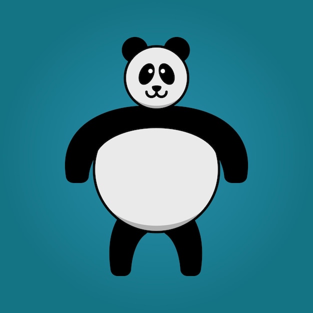 Leuke ronde panda-mascotte van illustratievector
