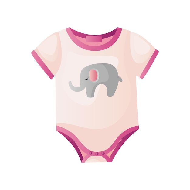 Leuke roze babybodysuit met het romperhemdkleding van het olifantskind Baby showeruitnodiging