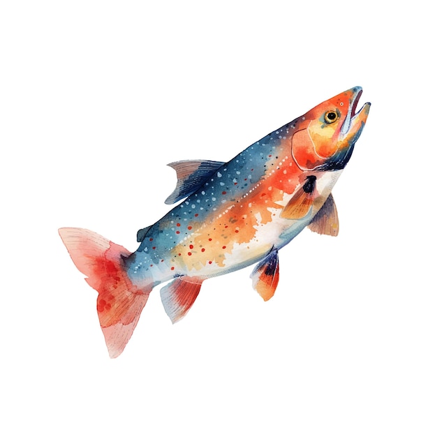 Leuke salmon vector illustratie in aquarel stijl
