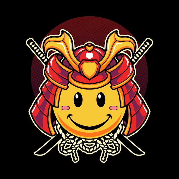 Vector leuke samurai-emoji